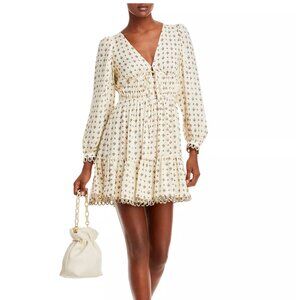 NEW $485 RHODE RHEDYN MINI DRESS IN NEEDLEPOINT BOUQUET PARCHMENT SIZE 6